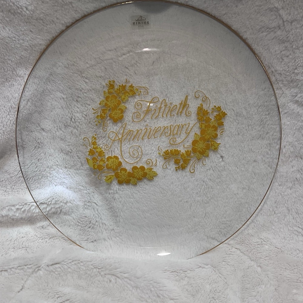 Vtg Viking‎ Brand 50th Anniversary Gold Trimmed Collectors Plate Art Deco 12" EC - Picture 6 of 7